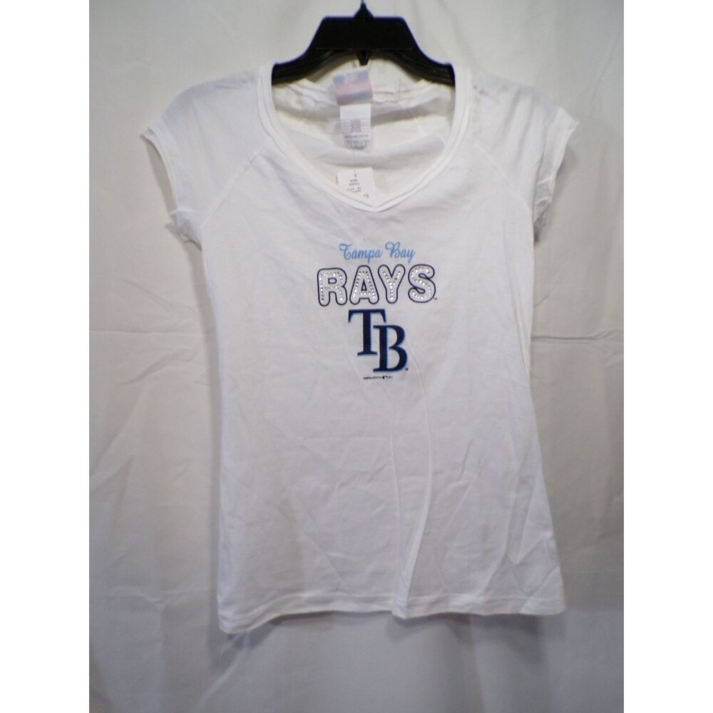 Campus Lifestyle MLB Tampa Bay Rays Women's S V-Neck Rhinestone T-Shirt